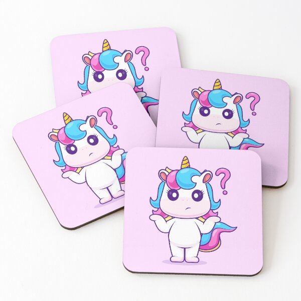 Item preview, Whimsical Unicorn: Cute Confused Unicorn Cartoon Icon designed and sold by hjian8219.