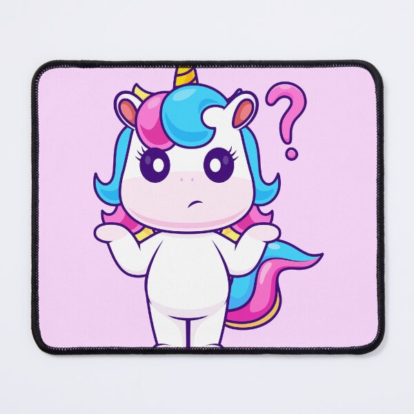 Item preview, Whimsical Unicorn: Cute Confused Unicorn Cartoon Icon designed and sold by hjian8219.