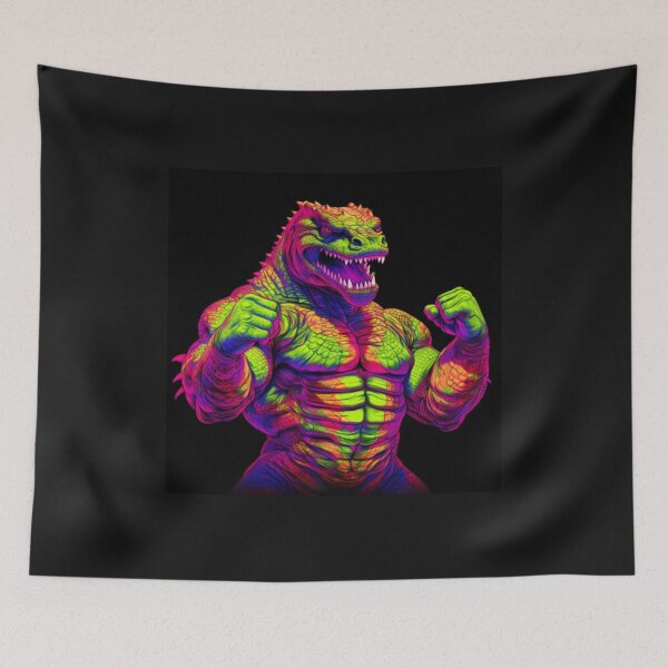 Item preview, Neon Alligator Man: Buff and Bold alligator Artwork designed and sold by TEEJAMBOREE.