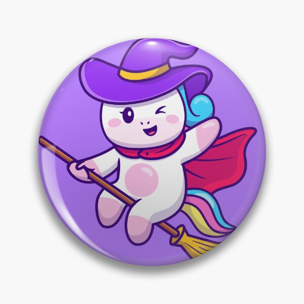 Item preview, Enchanting Unicorn Witch: Magical Broom Ride Cartoon designed and sold by hjian8219.