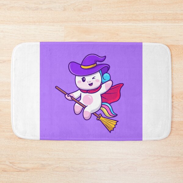 Item preview, Enchanting Unicorn Witch: Magical Broom Ride Cartoon designed and sold by hjian8219.
