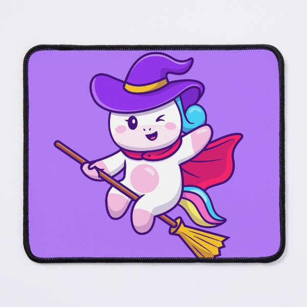 Item preview, Enchanting Unicorn Witch: Magical Broom Ride Cartoon designed and sold by hjian8219.