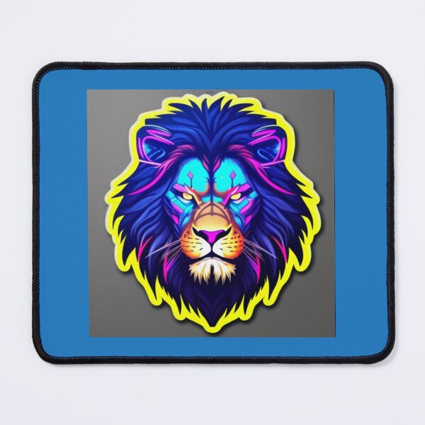 Item preview, Majestic neon lion face sticker image designed and sold by Design Dreamer.