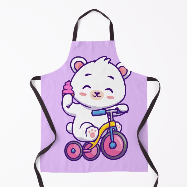 Item preview, Adorable Polar Bear on a Bicycle with an Ice Cream Cone - Cartoon Vector Illustration designed and sold by hjian8219.