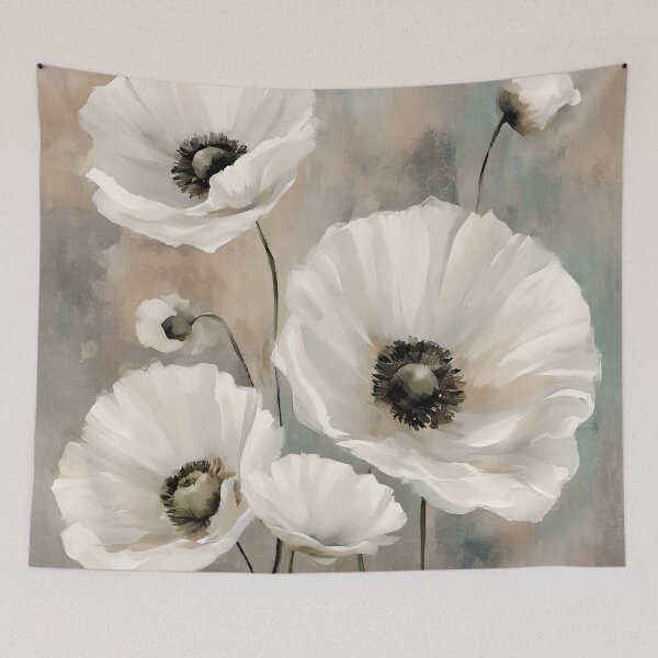 Item preview, Alabaster Poppies, White Poppies Floral Art designed and sold by Glimmersmith.