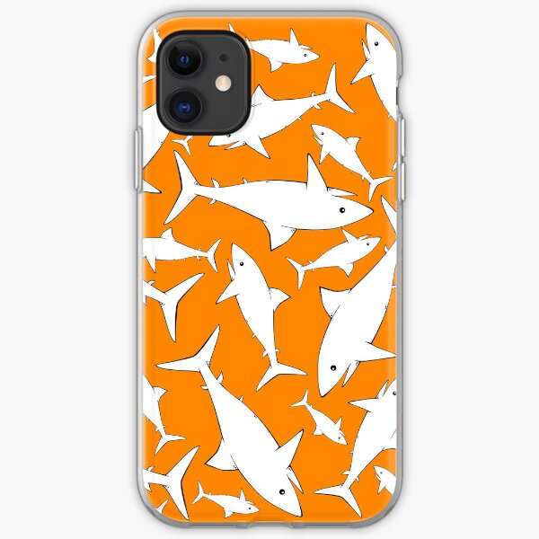 Shark Pattern Orange iPhone Soft Case