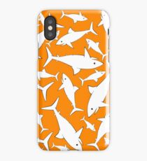 Shark Pattern Orange iPhone Case/Skin