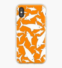 Shark Pattern Orange iPhone Case