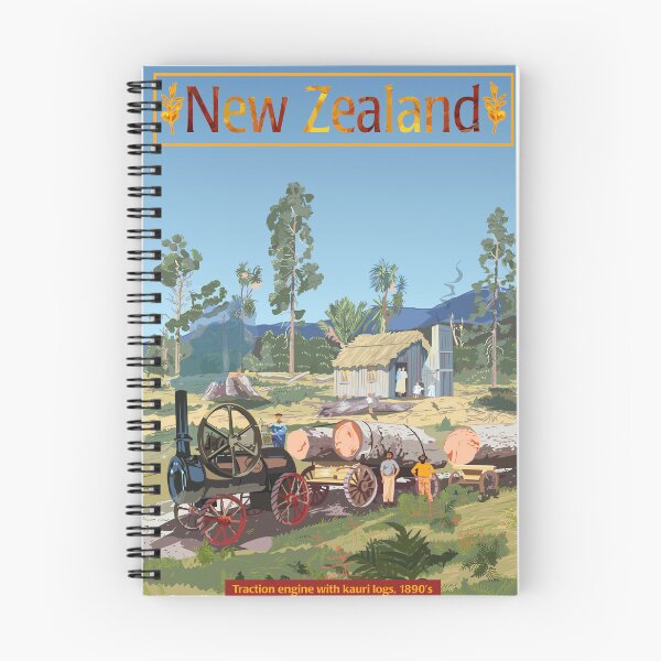 Item preview, Traction engine hauling Kauri logs, New Zealand, c.1890s designed and sold by contourcreative.