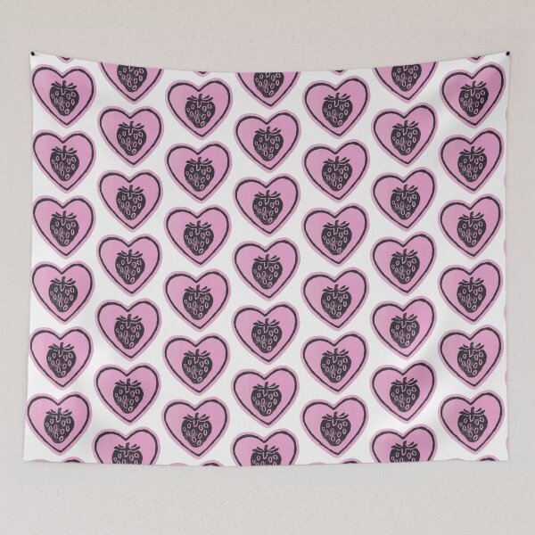 Item preview, corazón de fresa rosa, pink strawberry heart designed and sold by ASTRALEXIA.
