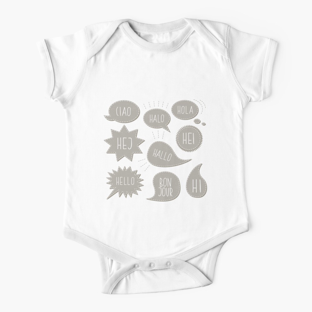 Hola Hi Hello Hallo Baby One Piece By Demonique Redbubble