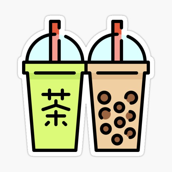 Vista previa del artículo con la obra «Pegatina de té de burbujas Boba, sombrero, funda de teléfono, almohada», diseñado y vendido por trinitycollects.