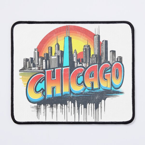 Item preview, Retro Chicago Skyline Graffiti Art - 1980's Swap Meet Vibe designed and sold by AmorcitoDesigns.