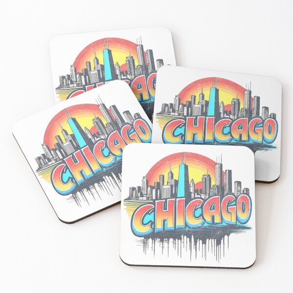 Item preview, Retro Chicago Skyline Graffiti Art - 1980's Swap Meet Vibe designed and sold by AmorcitoDesigns.