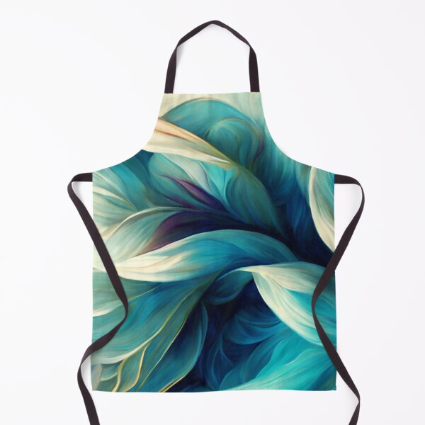 Vista previa del artículo con la obra «Exquisitos remolinos florales de color aguamarina, crema y azul abstractos», diseñado y vendido por DEC02.