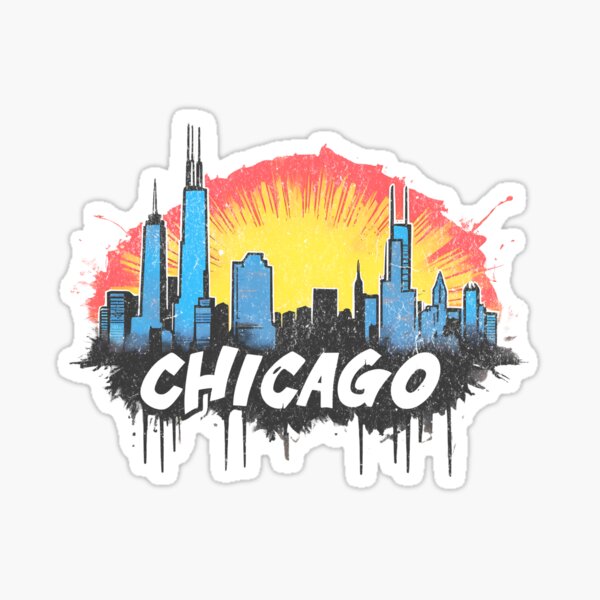 Chicago Illinois Retro Watercolor Skyline Art Souvenir T-Shirt design svg,  Chicago Illinois, Chicago Downtown City Skyline, vintage watercolor, - Buy t -shirt designs