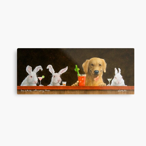 Will Bullas / art print / hare of the dog with a young blond... / humor / animals Metal Print