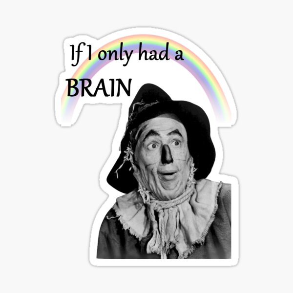 If I only had a brain said the scarecrow from the wizard of oz" Sticker for  Sale by bfletcher33 | Redbubble