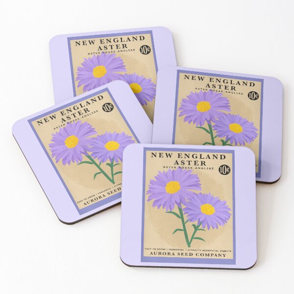 Item preview, New England Aster Vintage Seed Packet designed and sold by BluebellPainter.