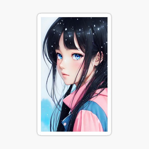 Wall Art Print Cute anime girl with blue outfit | Gifts & Merchandise |  Europosters