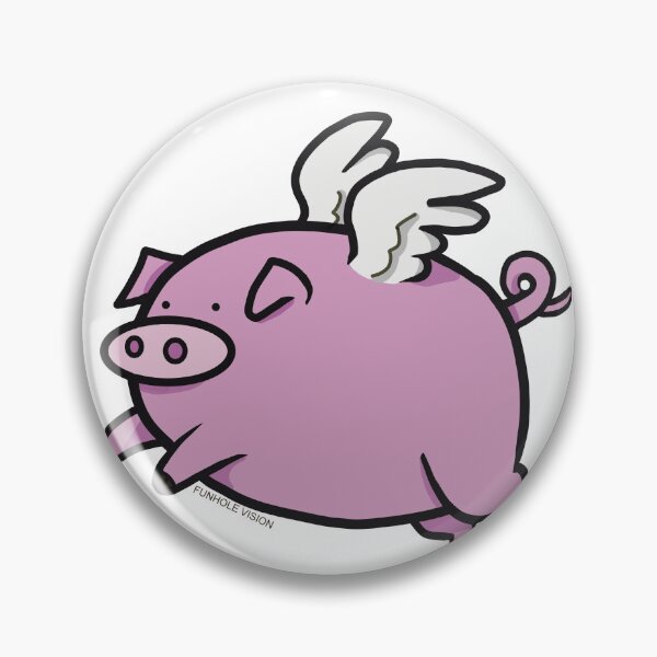 Item preview, Transparent Cute Chibi When Pigs Fly Design designed and sold by FunholeVision.