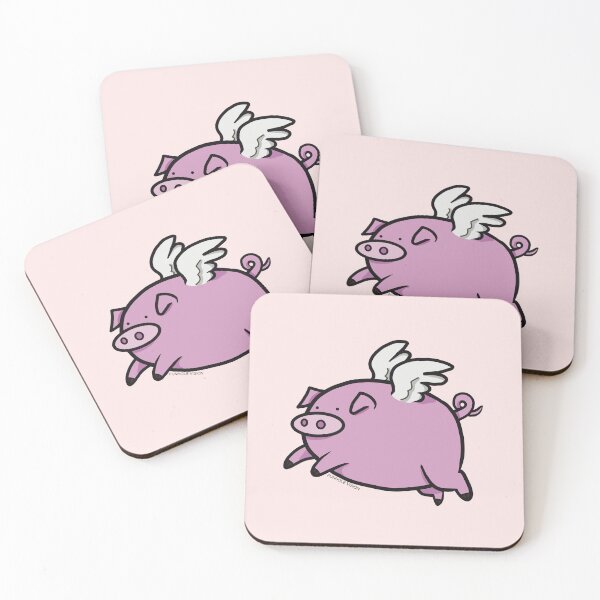 Item preview, Transparent Cute Chibi When Pigs Fly Design designed and sold by FunholeVision.