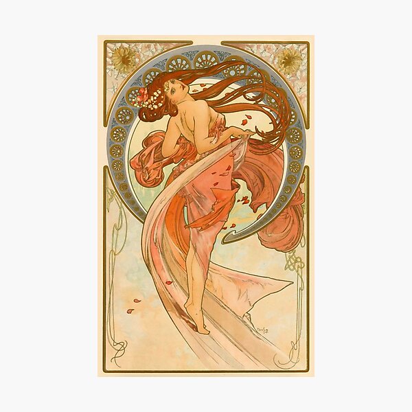 Aperçu de l'œuvre Alphonse Mucha (1860 - 1939) "Les Arts: Danse" (1898) créée et vendue par Alexandra Dahl.