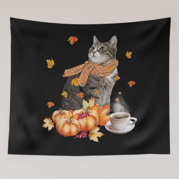 Item preview, Cute Cat & Pumpkin Spice Funny Cat Lover Fall Thanksgiving designed and sold by William Parker.