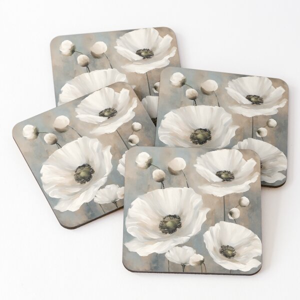 Item preview, Alabaster Poppies II White Poppy Floral Art designed and sold by Glimmersmith.