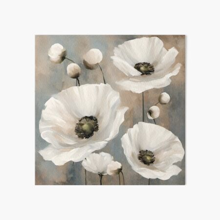 Alabaster Poppies II White Poppy Floral Art