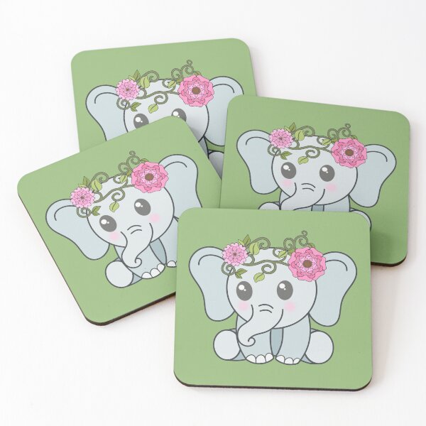 Item preview, Cute Baby Elephant with a flower crown designed and sold by Alondra.
