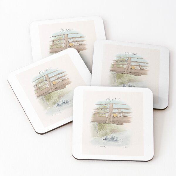 Item preview, Eeyore in Water, Pooh, Roo, Rabbit, and Piglet on Bridge designed and sold by AncientFleming.
