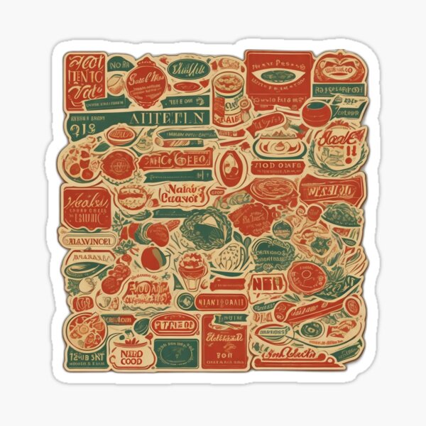 Vintage kitchen tools sticker sheet, watercolor stickers, gift for baker ,  recipe book stickers gift for cook journaling bujo sticker sheet