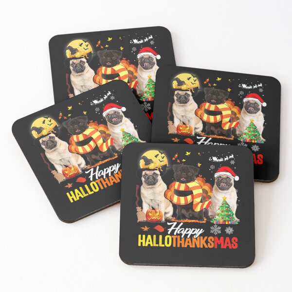 Item preview, Cute Pug Happy Hallothanksmas Halloween Thanksgiving Xmas designed and sold by William Parker.