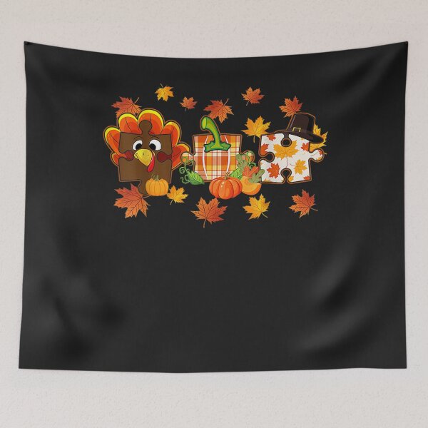 Item preview, Cute Turkey Autism Awareness Puzzle Pumpkin For Thanksgiving designed and sold by William Parker.