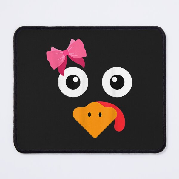 Item preview, Cute Turkey Face Girl Funny Pink Bow Running Pilgrim Trot designed and sold by William Parker.