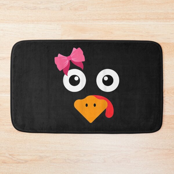 Item preview, Cute Turkey Face Girl Funny Pink Bow Running Pilgrim Trot designed and sold by William Parker.