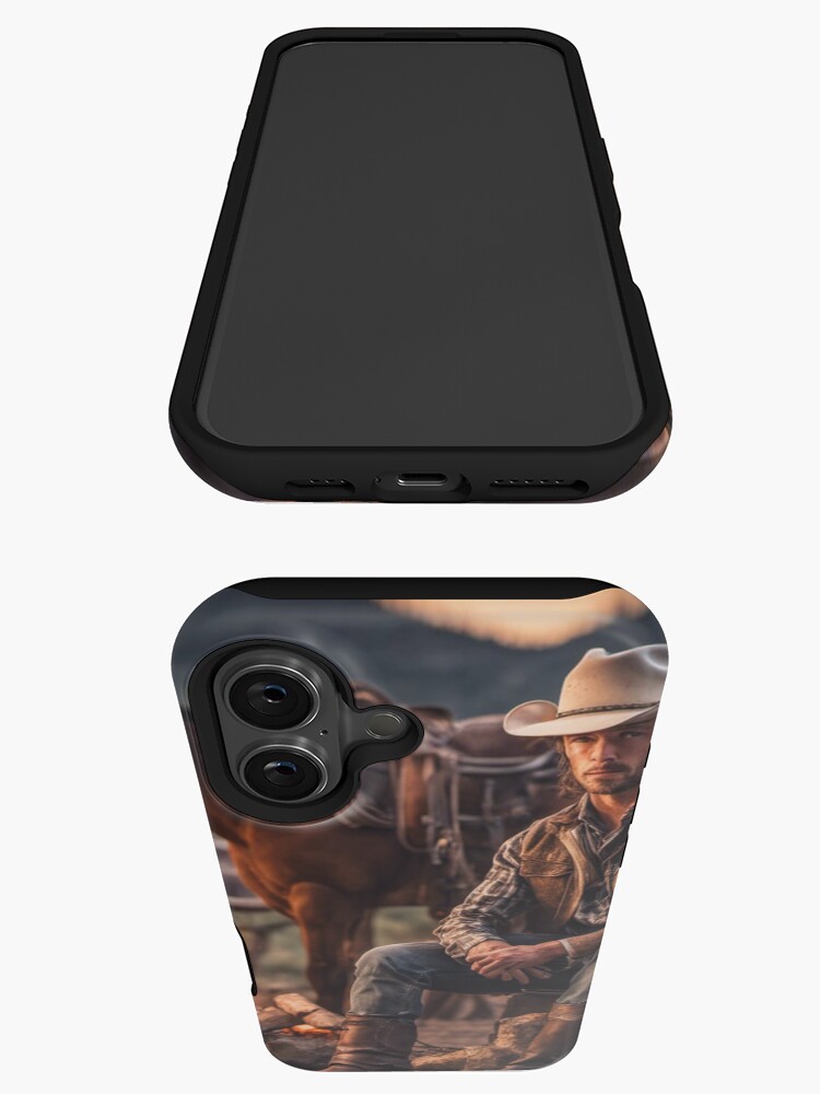 Thumbnail 3 of 4, iPhone Case, Cowboy at Campfire designed and sold by LenCarol.