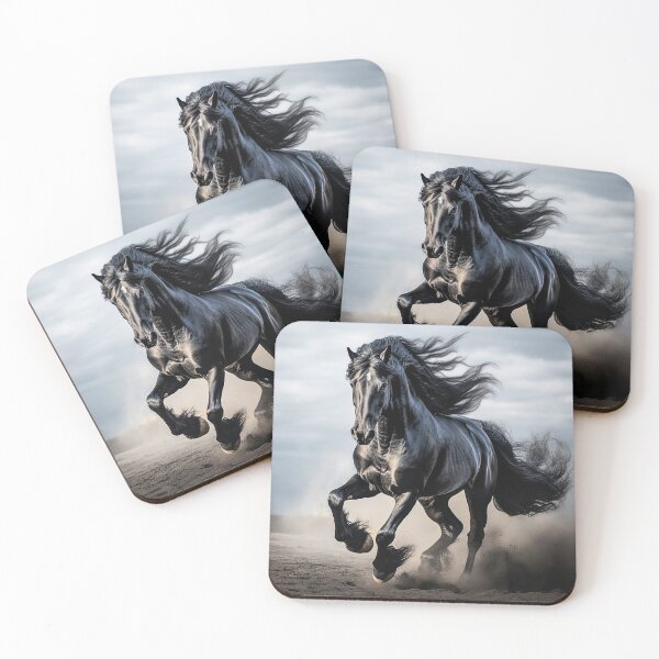 Item preview, Gallopping Friesian Horse designed and sold by Elisabeth Lucas.