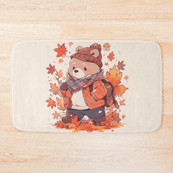 Item preview, Dusty Rose Bear with Fall Surroundings designed and sold by InkedBeasts.