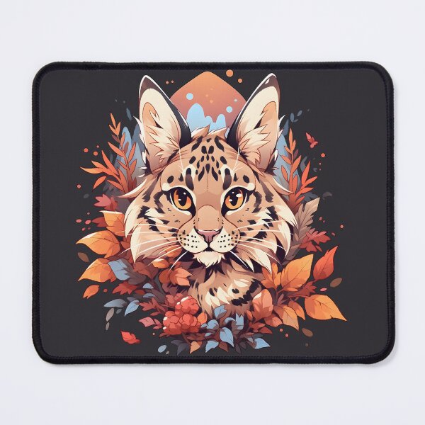 Item preview, Brave Bobcat with Alert Ears in Fall designed and sold by InkedBeasts.
