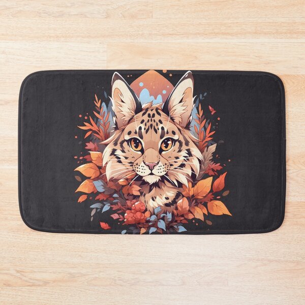 Item preview, Brave Bobcat with Alert Ears in Fall designed and sold by InkedBeasts.