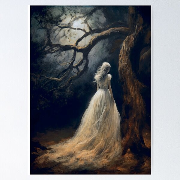 Item preview, The lost lady of the forest VII. Oil painting artwork. Wicked witch series. Wall art. Art print and poster. Artwork Gothic home decor gift. Verion I designed and sold by alexkempart.