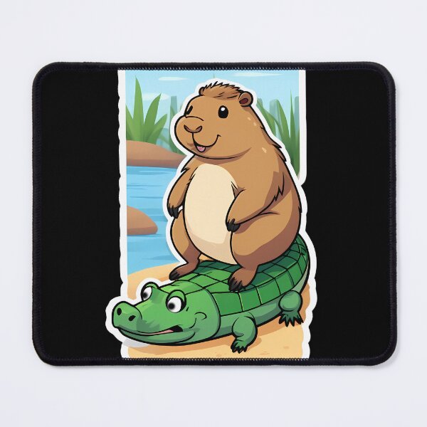 Item preview, Capybara and Alligator Cartoon Friends designed and sold by Mechanical-Artt.