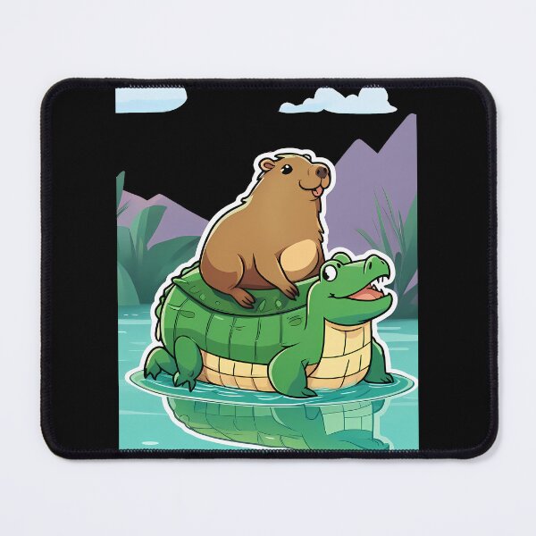 Item preview, Cartoon Capybara and Alligator Adventure designed and sold by Mechanical-Artt.