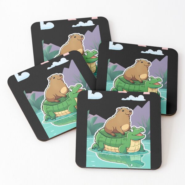Item preview, Cartoon Capybara and Alligator Adventure designed and sold by Mechanical-Artt.