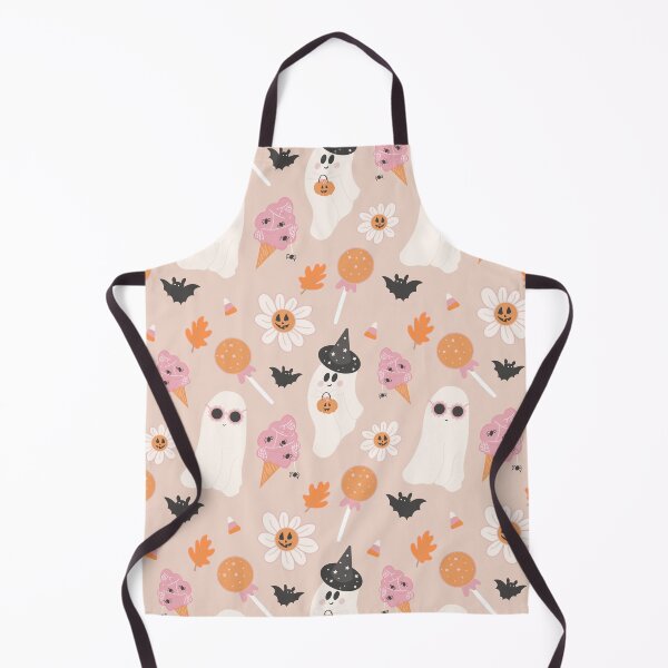 Item preview, Ghost Party Peach Background Seamless Pattern Print designed and sold by Lucy Ortiz Studio.