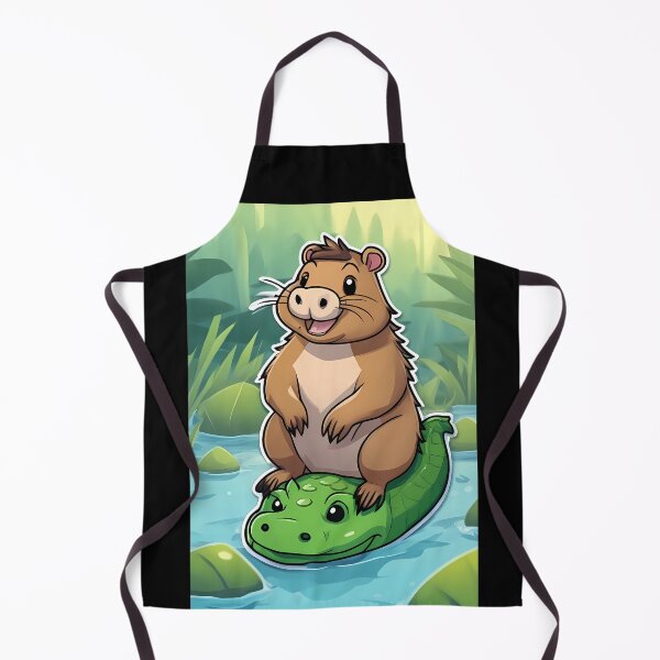 Item preview, Capybara and Alligator Cartoon Fun designed and sold by Mechanical-Artt.