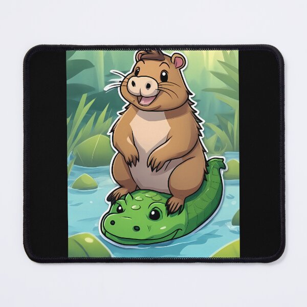 Item preview, Capybara and Alligator Cartoon Fun designed and sold by Mechanical-Artt.
