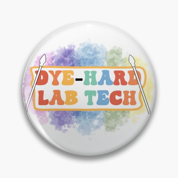 Item preview, "Dye hard lab tech" punny retro design designed and sold by SageAndSpruce.